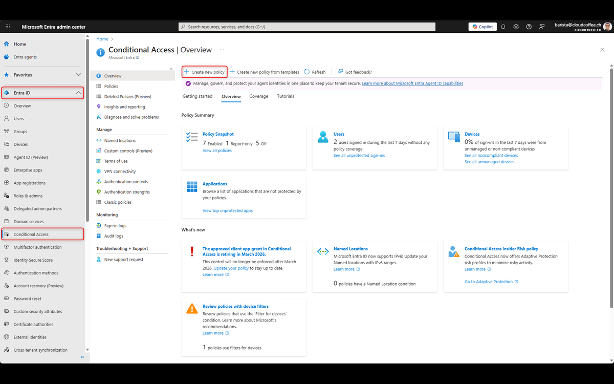 Conditional Access policies in Microsoft Entra admin center