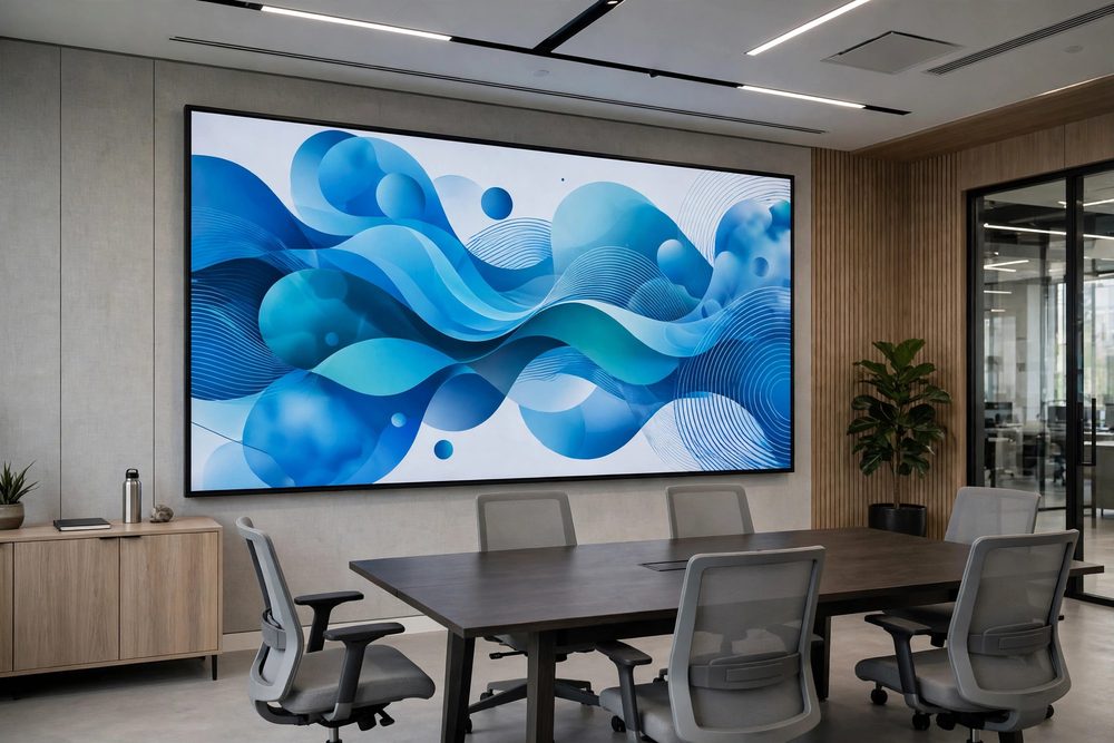 Large commercial display in a meeting room