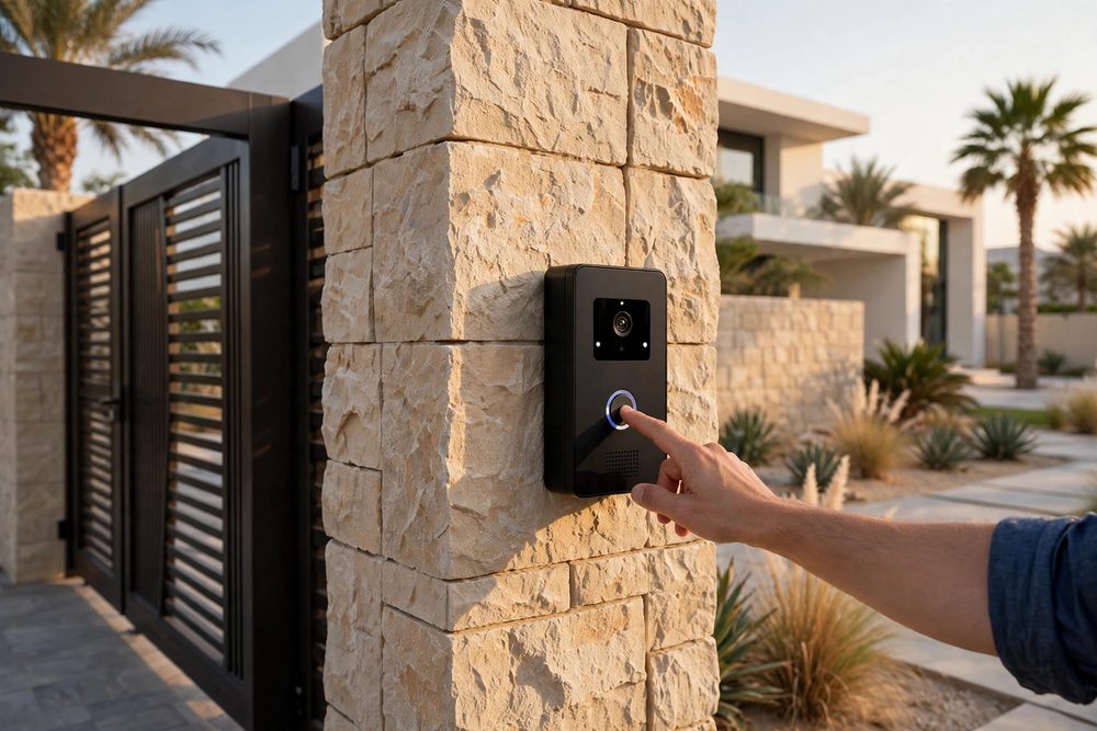 Video intercom door station at a villa gate