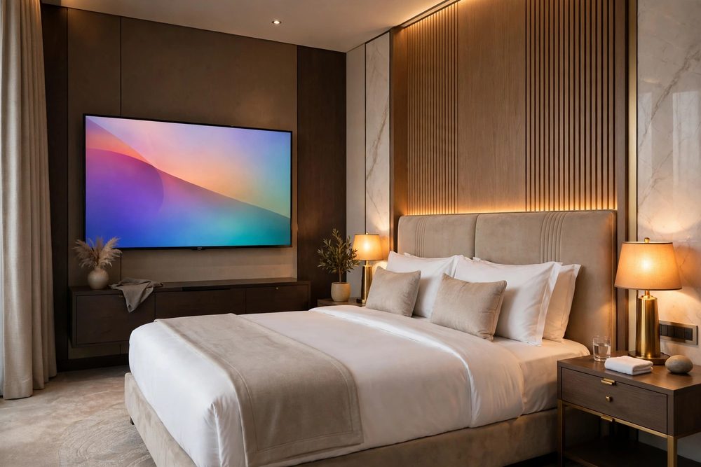 Hotel room TV running an IPTV service