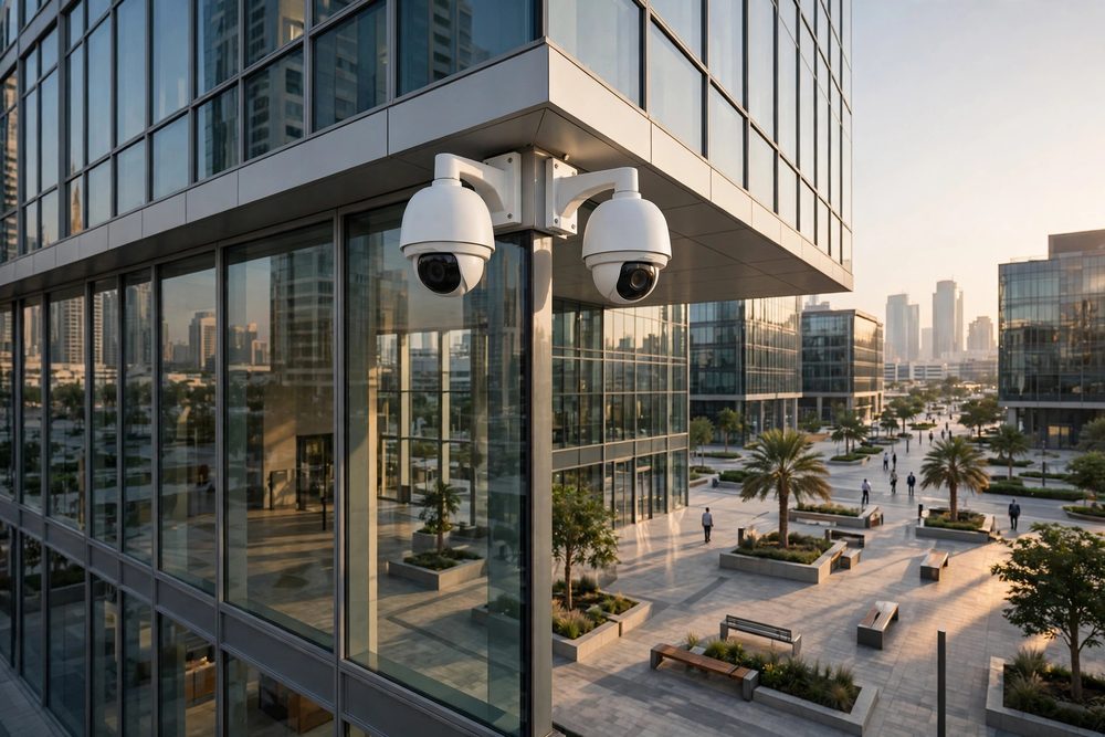 CCTV camera in a building lobby