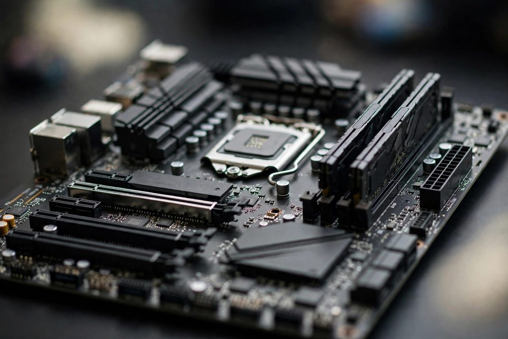 Motherboard with processor and RAM
