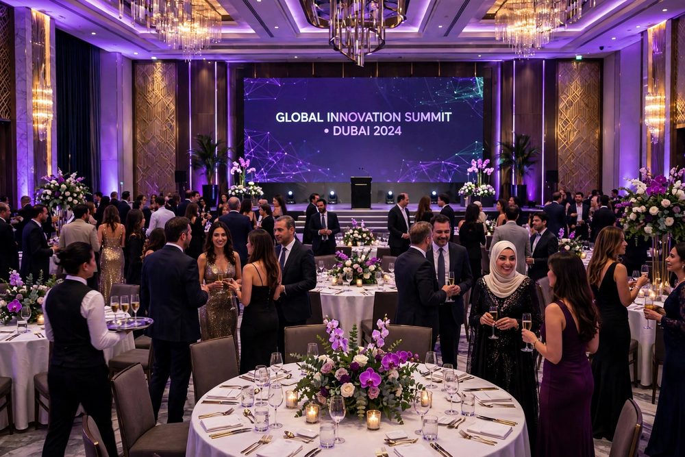 Elegant gala event in a ballroom