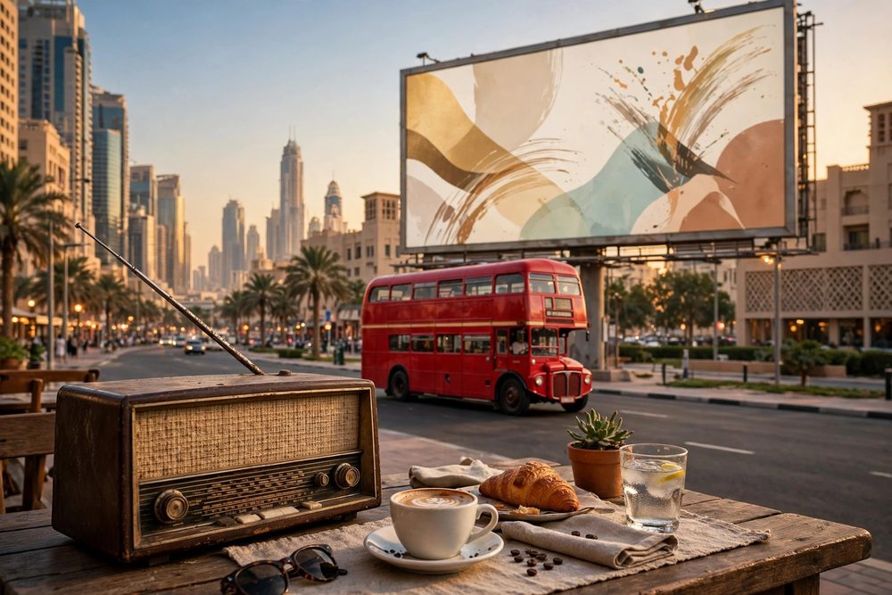 Outdoor advertising on a city street