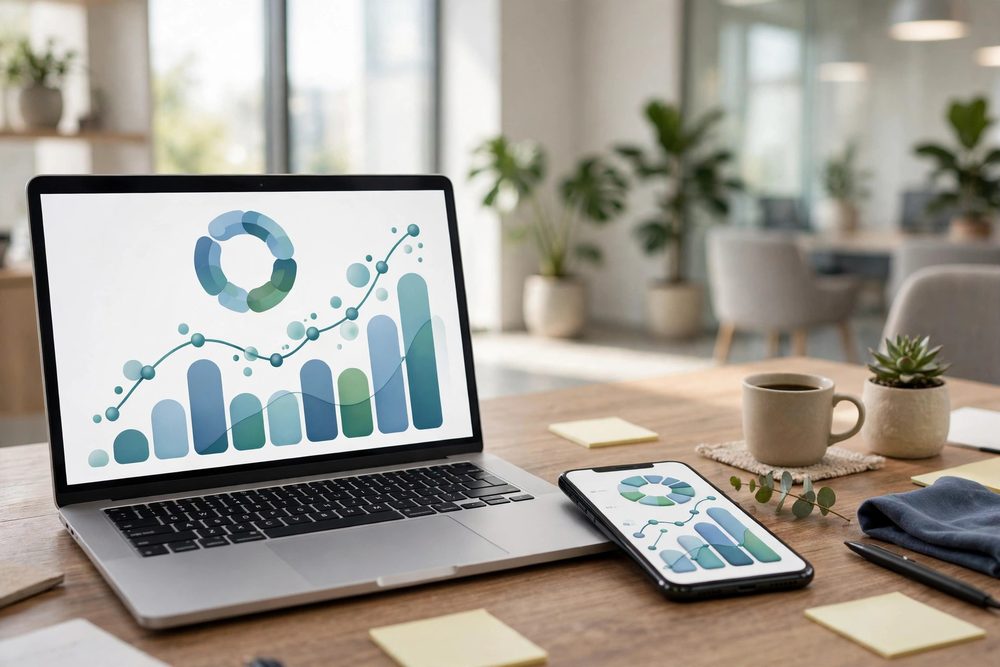 Marketing analytics on a laptop