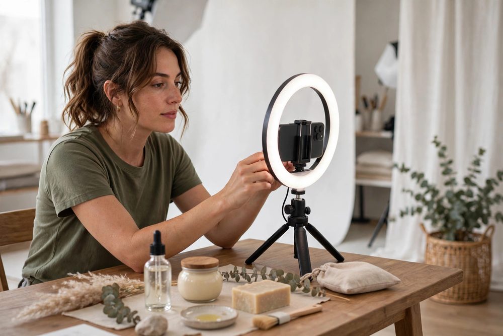 Creator filming product content