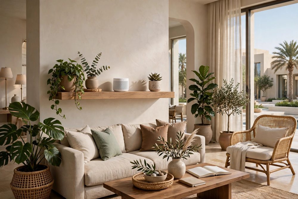 Mesh Wi-Fi node in a villa living room